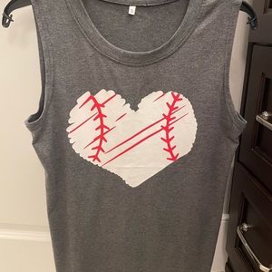 Baseball heart tank NWOT